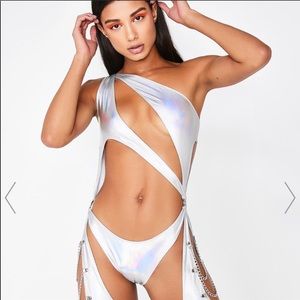 Dolls Kill Club Exx Onyx Prism Moonwalk Catsuit